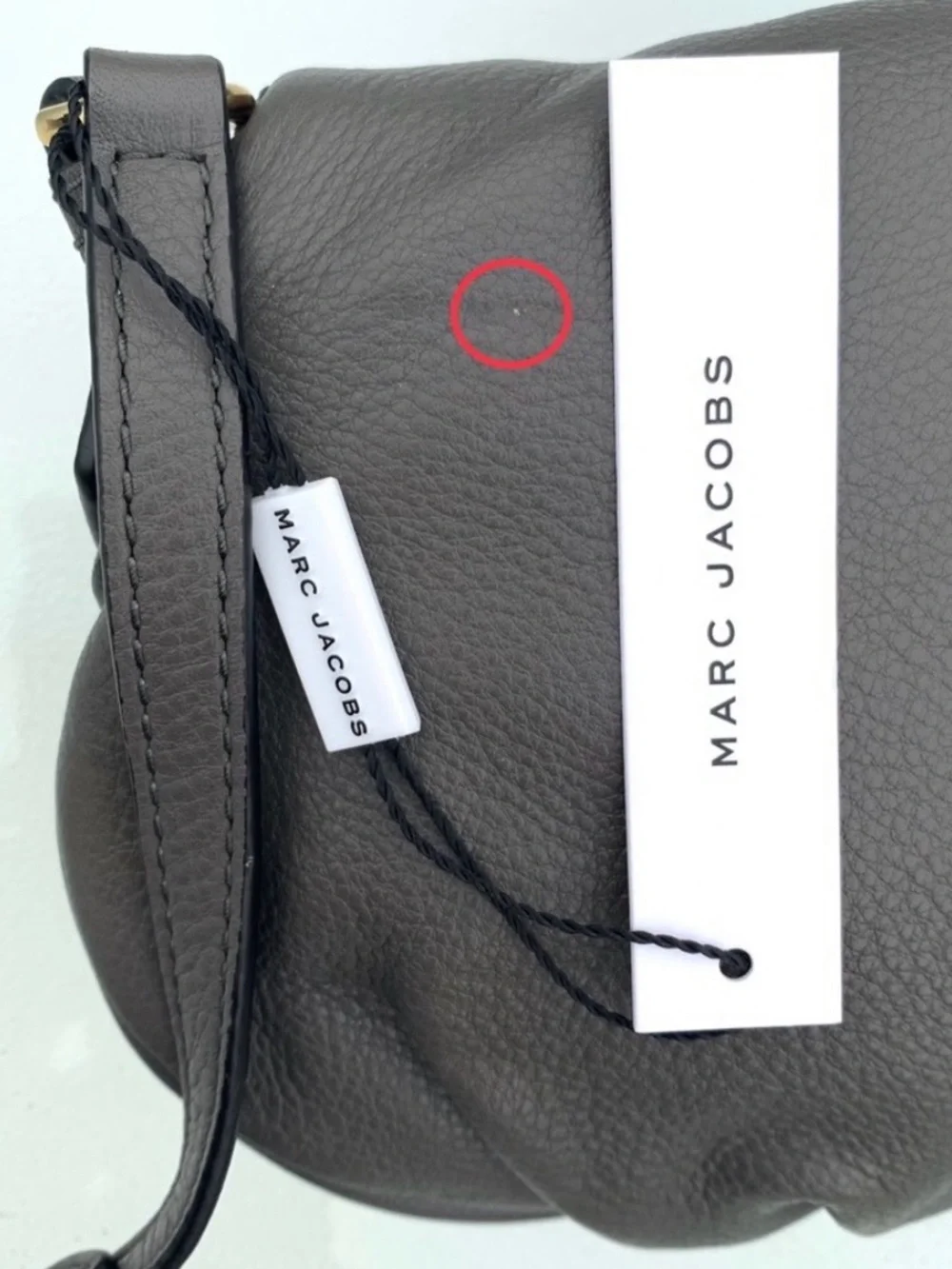 MARC JACOBS Natasha Gray Pebbled Leather Slouchy Dual Compartment Crossbody Bag